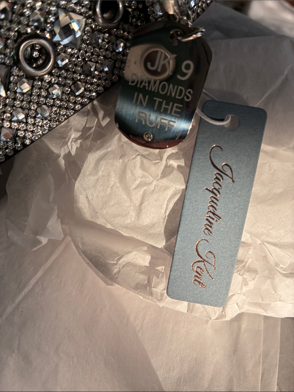 Jacqueline Kent “Diamonds in the Ruff” Sparkling Dog Collar Large - Picture 3 of 7